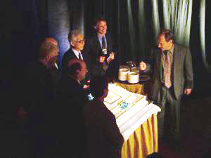 Lighting the birthday cake