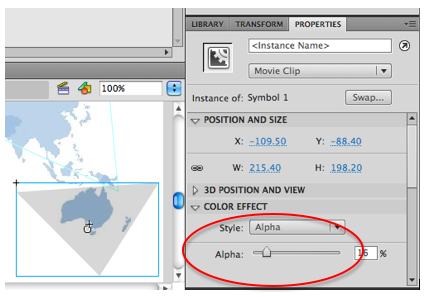 making a button invisible using the Properties panel