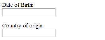 Two form fields with labels positioned immediately above them.