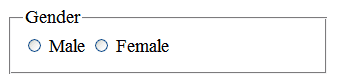 A group of form controls contains two radio buttons with labels positioned to the right of the radio buttons.